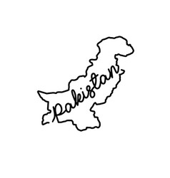 Pakistan Outline Map With The Handwritten Country