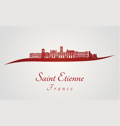 Saint Etienne Skyline In Red