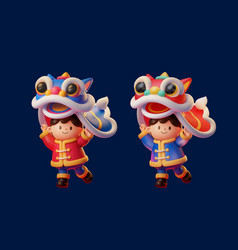 3d Cny Lion Dance Boy Set