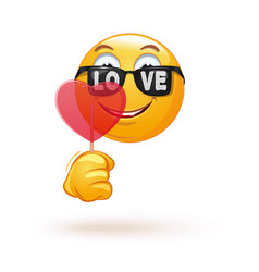 Emoji In Sunglasses With An Inscription Love