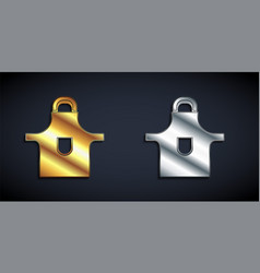 Gold And Silver Kitchen Apron Icon Isolated