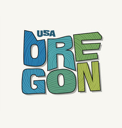 Oregon With Name Distorted Into State Shape