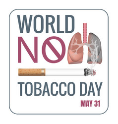 World No Tobacco Free Day Poster Or Banner