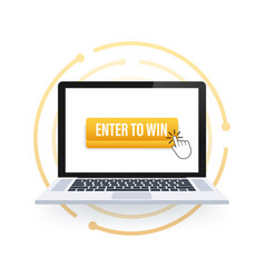 3d Enter To Win Button For Web Background Design