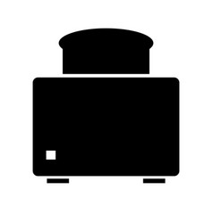 Bread And Toaster Silhouette Icon Of Breakfast