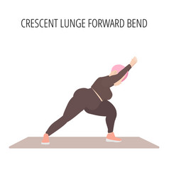 Crescent Lunge Forward Bend Pose Yoga Workout