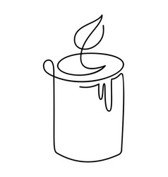 Hand Drawn One Line Burning Candle Icon