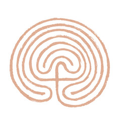 Crete Traditional Symbol Cretan Labyrinth Line