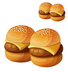 Kids Burgers Sliders Isolated On White Background