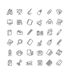 Office Stationery - Minimal Thin Line Web Icon Set