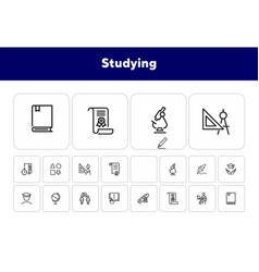 Studying Line Icon Set