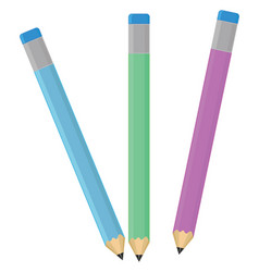 Three Pens On A White Background