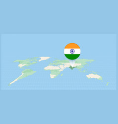 Location Of India On The World Map Marked