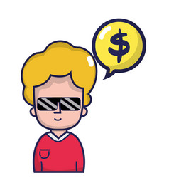 Man With Sunglasses And Dollar Symbol Inside Chat