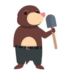 Mole Take Shovel Icon Cartoon Cute Animal