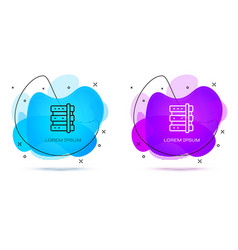 Line Server Data Web Hosting Icon Isolated