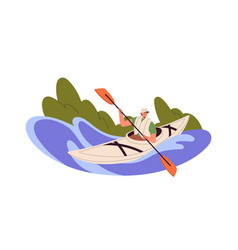 Person Rowing With Paddles Kayaking Man