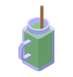 Spirulina Smoothie Icon Isometric Alga