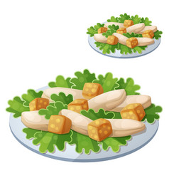 Caesar Salad Detailed Icon Isolated