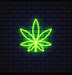 Cannabis Neon On Light Background