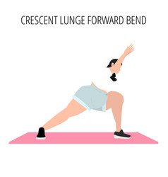 Crescent Lunge Forward Bend Pose Yoga Workout