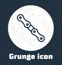 Grunge Line Car Chain Icon Isolated On Grey