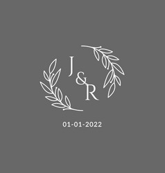 Initial Letter Jr Monogram Wedding Logo