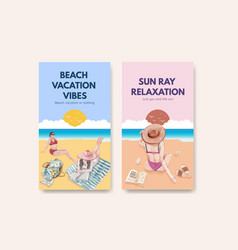 Instagram Template With Beach Vacation Concept