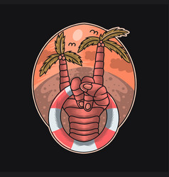 Palm Tree Shaped Rock Music Sign Finger