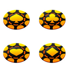 Set Of Gold And Black Poker Chips A Token With