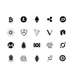 20 Most Popular Cryptocurrency Logo Set - Bitcoin