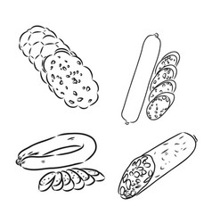 Meat Products Sketch Icons Isolated Symbols