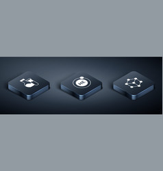 Set Isometric Test Tube Molecule And Helium Icon