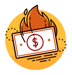 Dollar Bill Burning Icon