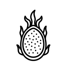 Dragon Fruit Icon Cut Half Fruit Summer