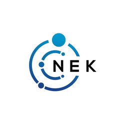 Nek Letter Technology Logo Design On White