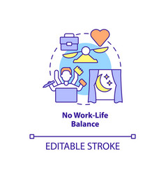 No Work Life Balance Concept Icon