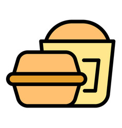 Take Away Home Food Icon Flat