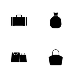 Bag - A Set Of Black Four Solid Icons Isolated