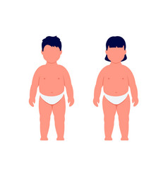 Children Overweight Boy And Girl Obesity