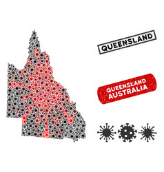 Coronavirus Collage Australian Queensland Map