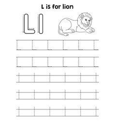 Lion Animal Tracing Letter Abc Coloring Page L