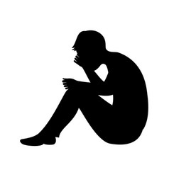 Sad Man Sitting On The Floor Icon