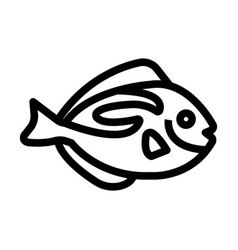 Blue Tang Fish Thick Line Icon For Personal