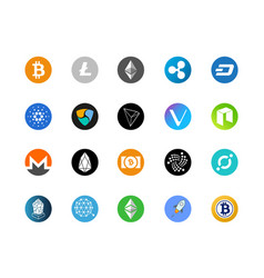 20 Most Popular Cryptocurrency Logo Set - Bitcoin