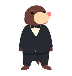 Mole Gentleman Icon Cartoon Cute Animal