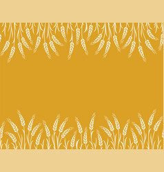 Yellow Background Label With Wheat Stalks Seamless