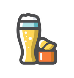 Beer And Chips Icon Cartoon