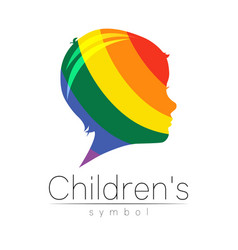 Child Color Logo Of Grow Up Kidssilhouette