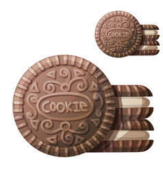 Chocolate Cookie 2 Icon Isolated